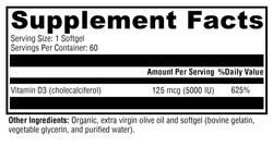 D3 5000 60 Softgels