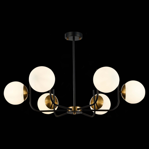 SLE1098-402-06 Светильник потолочный Черный, Латунь/Белый E27 6*60W