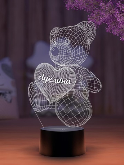 Ночник "Мишка с именем Аделина"