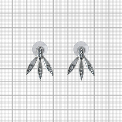 "Флюкс" серьги в серебряном покрытии из коллекции "Двойная игра" от  Jenavi  с замком пусеты