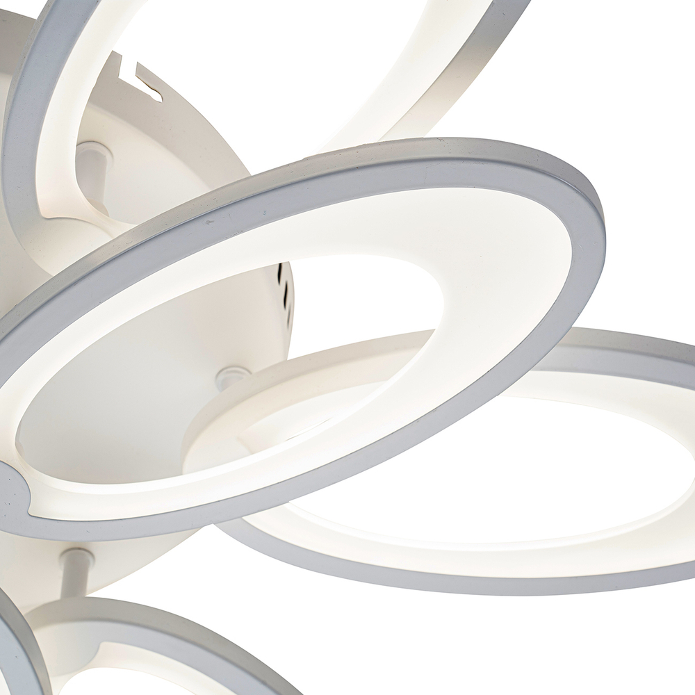 Потолочный светодиодный светильник 115Вт, 8700Лм, 3000-6000К, Ra>80, плавная регулировка мощности, изменение цветовой температуры, ночник,  металл/акрил, белый