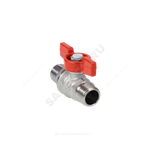Кран шаровой латунь хром R253D Ду 25 Ру42 НР бабочка красная Giacomini R253X005