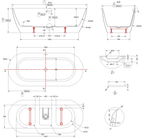 Ванна акриловая Vincea VBT-705-1800, 1800*800*585, цвет белый, щелевой перелив, слив белый