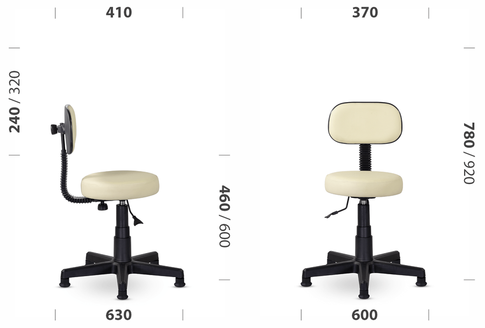 Стул кассира L без подлокотников со спинкой, кожзаменитель Z
