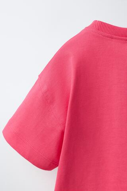 ZARA ФУТБОЛКА С ВЫШИВКОЙ И КАРМАНОМ, КРАСНЫЙ