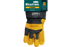 Комбинированные спилковые перчатки KRAFTOOL Combi XL 11310-XL