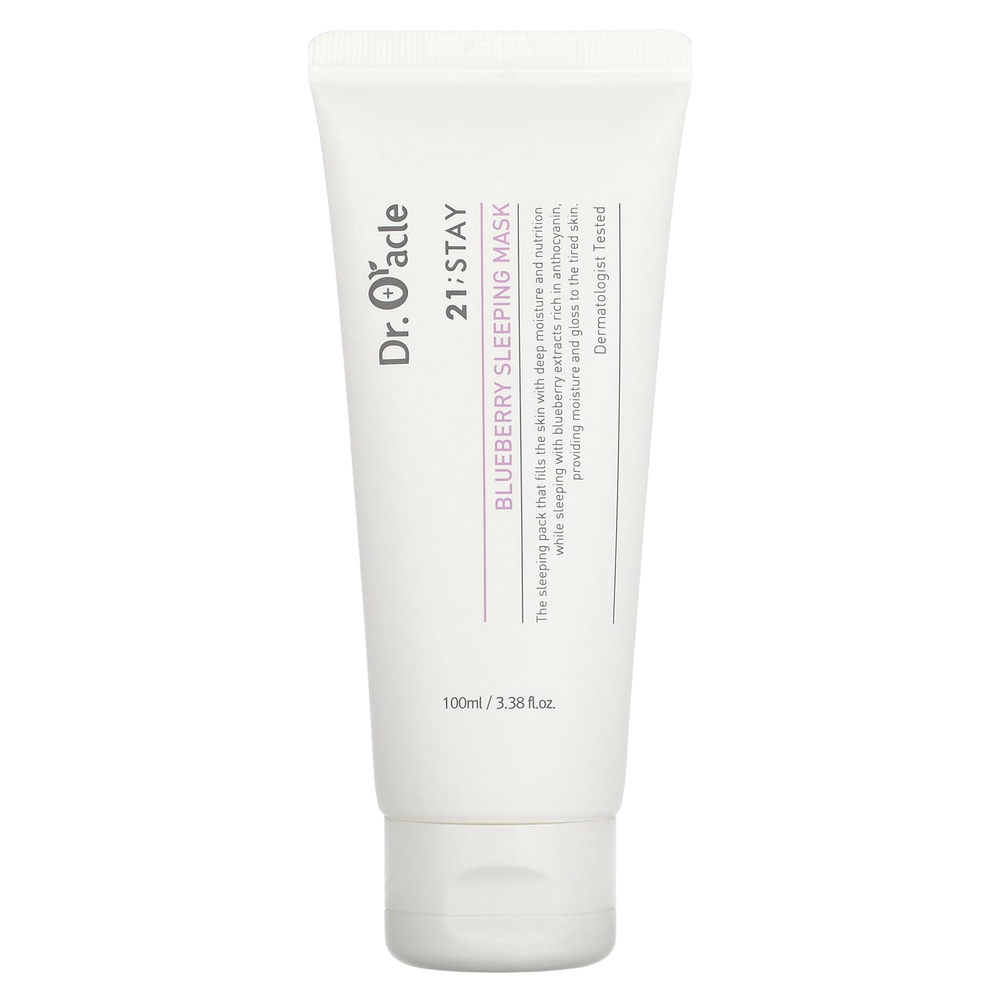 Dr. Oracle, 21;Stay, ночная маска для лица с голубикой, 100 мл (3,38 жидк. унции)