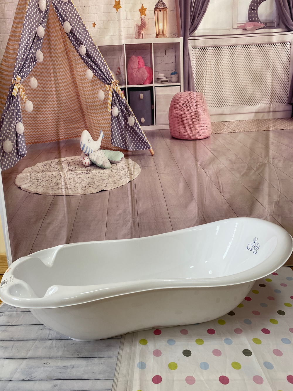 Ванна детская RANT "Крольчата" со сливом 102см (white-белый)
