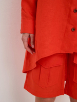 Женские шорты-карго изо льна оранжевые