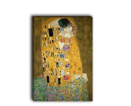 Картина для интерьера "Поцелуй. Фрагмент", художник Климт, Густав, печать на холсте