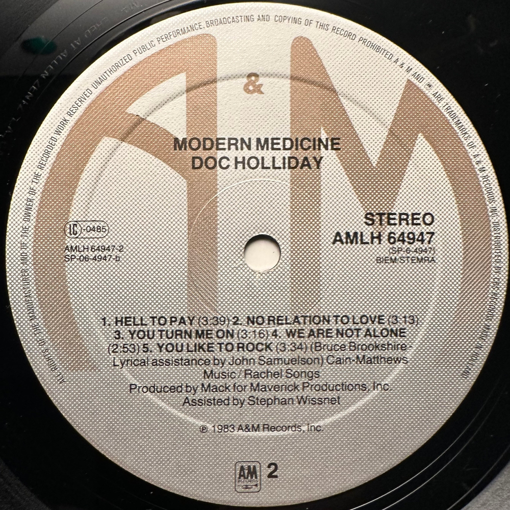 Doc Holliday - Modern Medicine (Голландия 1983г.)