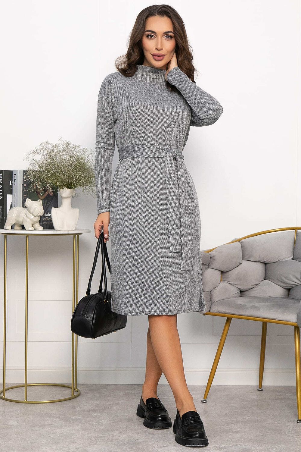 Платье В ритме мегаполиса (серое) П14056-33М LT Collection