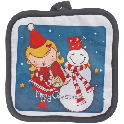 Прихватка в наборе с варежкой «Снеговичок», 17,5*17,5 см и 26*17 см