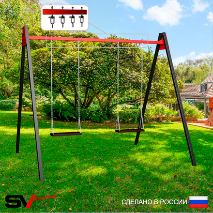 Уличные качели Sv Sport Maxi УК152.1В2 (3.0м/Деревянные 2шт/Подвесы на втулке 2к)