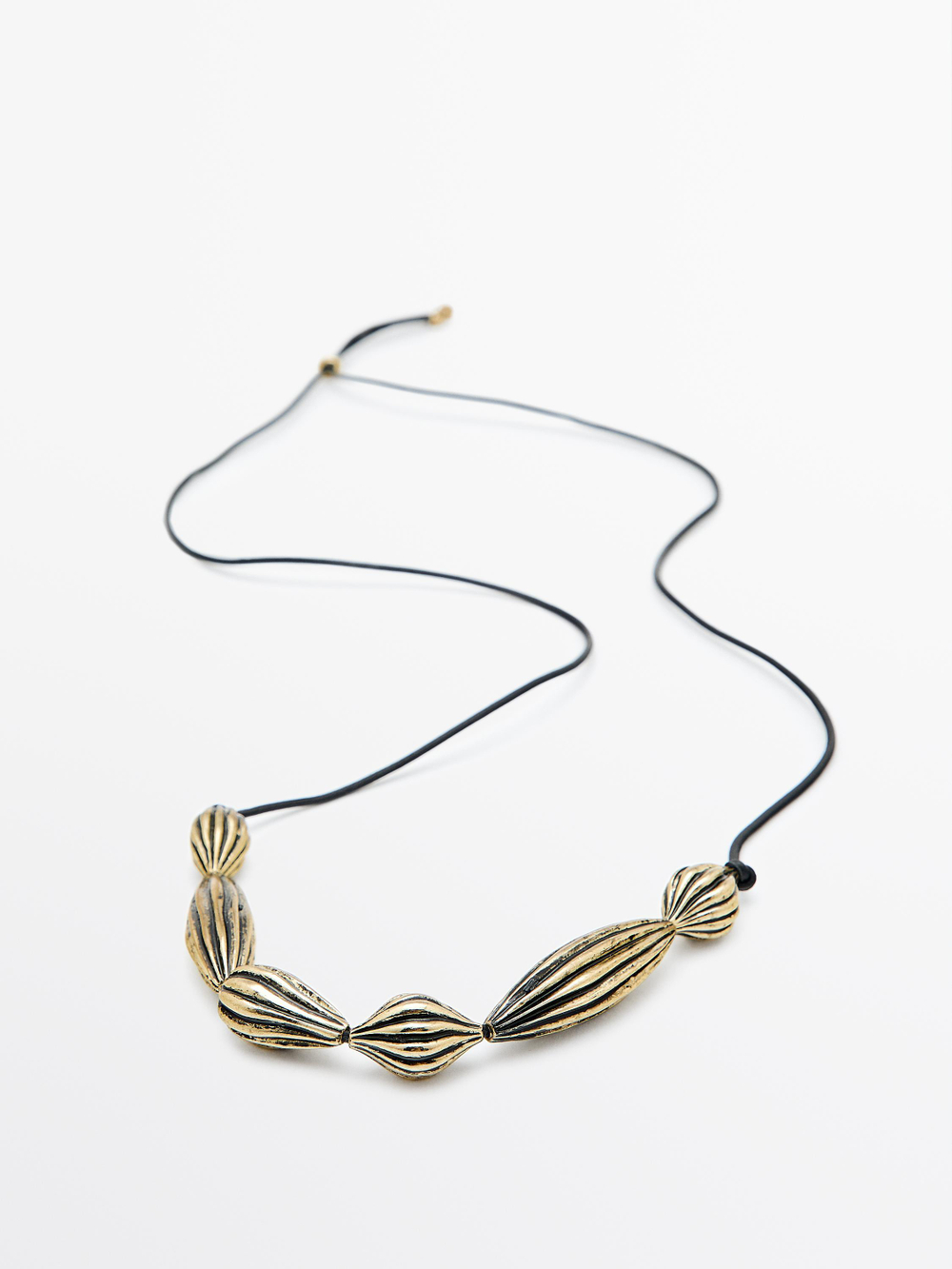 Massimo Dutti Ожерелье с подвеской в форме зерен какао, золотистый