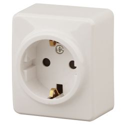 Розетка ЭРА Эксперт 11-2203-02 с заземлением 2P+E Schuko 16A-250В IP20 ОУ слоновая кость | Эра Эксперт