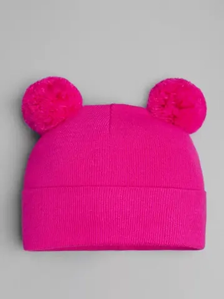 Шапка детская осенняя с помпонами