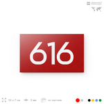 Номер на дверь 616, табличка на дверь для офиса, квартиры, кабинета, аудитории, склада, красная 120х70 мм, Айдентика Технолоджи