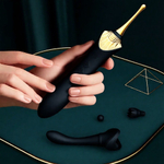 Клиторальный вибростимулятор Zalo Bess с насадками, чёрный