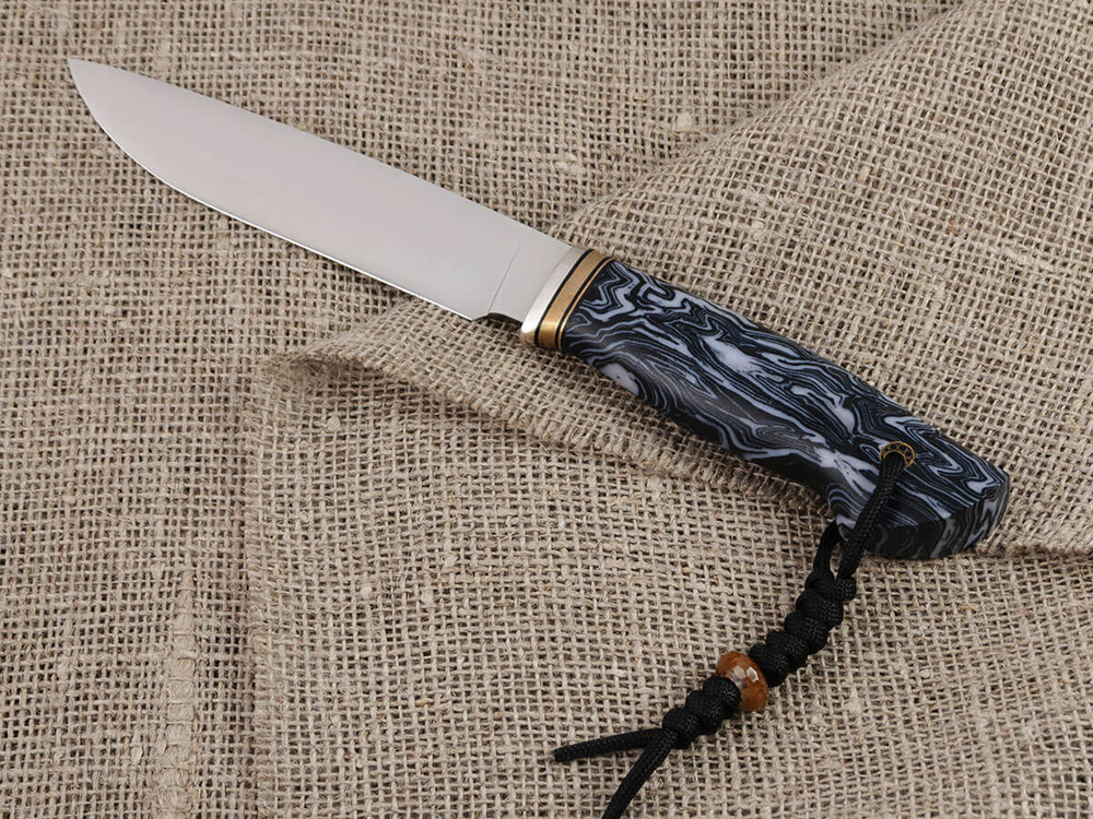 Нож для бушкрафта "Гектор", сталь VG-10/Elmax, рукоять микарта (синяя)