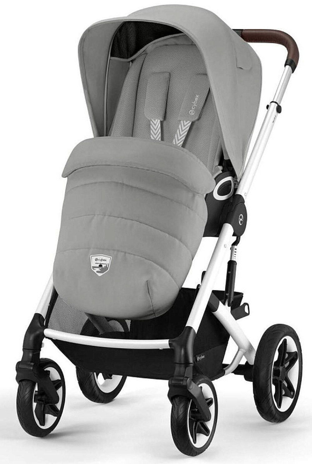 Коляска Cybex Talos S Lux SLV complete Cloud T Platinum White Plus 3 в 1 Stone Grey с дождевиками