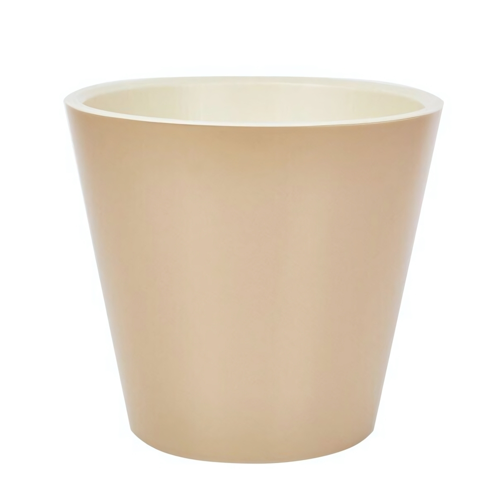 Горшок для цветов London D280мм, 10,5л c дренажной вставкой, молочный шоколад
