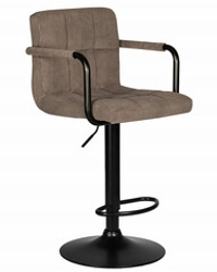 Стул барный DOBRIN KRUGER ARM BLACK, какао вельвет (LAR-E2041-05)