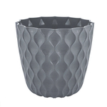 Горшок для цветов InGreen Wave с дренажной сеткой и поддоном 0,65л D115мм, вулканический серый