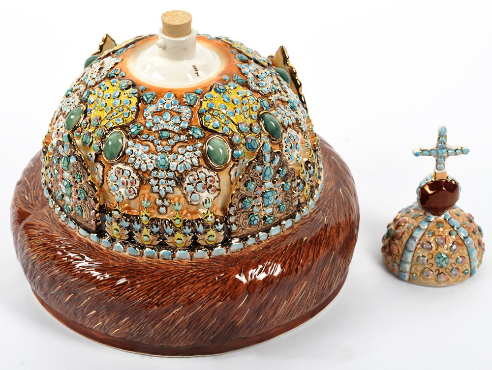 Штоф "Шапка Мономаха" цветной с золотом