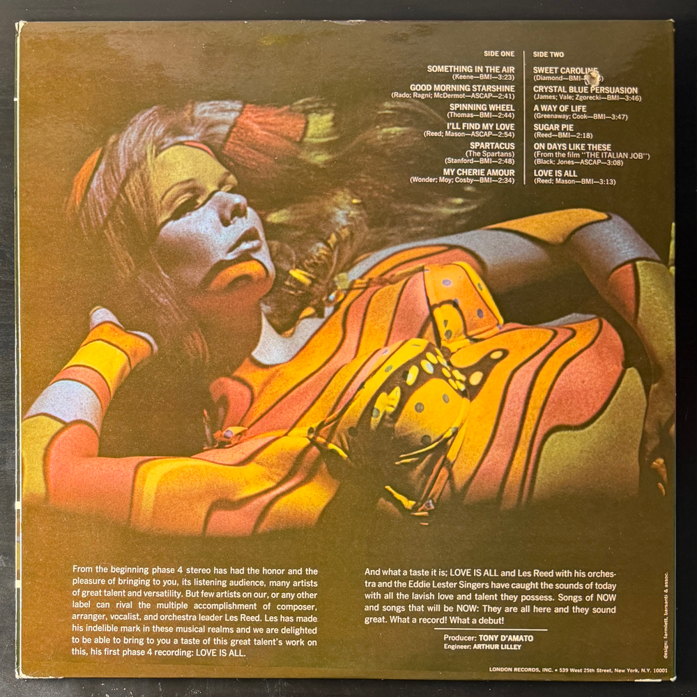Les Reed And His Orchestra ‎– Love Is All (США 1969г.) Т