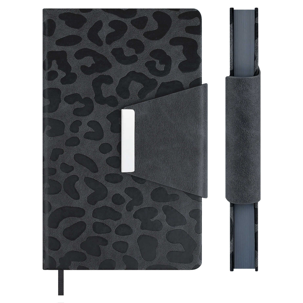 Ежедневник недатированный ESCALADA, А5, 160 л., арт. 70666/ 15 ВИНЧЕНЦО СЕРЫЙ (кожзам: 125x211 мм, твёрдый переплёт, материал обложки: искусственная кожа "Винченцо"; способ крепления блока: ниткошвейный; декор: блинтовое тиснение, металлический шильд