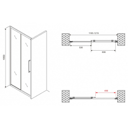 Душевая дверь Abber Schwarzer Diamant 120 AG30120BMH профиль Черный стекло матовое