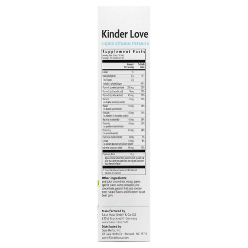 Floradix, Kinder Love®, мультивитамины для детей, 500 мл (16,9 жидк. Унции)
