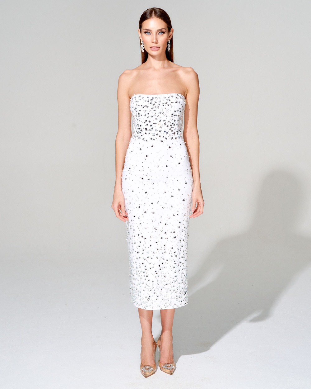 Корсетное платье с кристаллами
