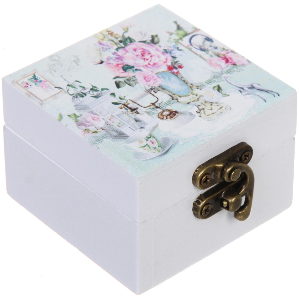 Шкатулка деревянная с зеркалом «МАРЦИПАН», пудровые пионы, 6.5*6.5*4.5см (в коробке)