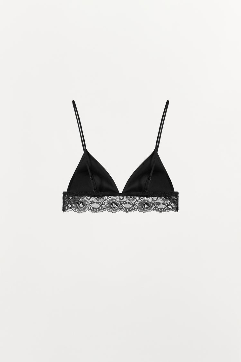 ZARA БРАЛЕТТ С ПОЛИАМИДНЫМ КРУЖЕВОМ, ЧЕРНЫЙ