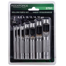 Набор пробойников 7пр. (4, 6, 8, 10, 12, 14, 16мм),в блистере RockForce##Rock FORCE RF-3791