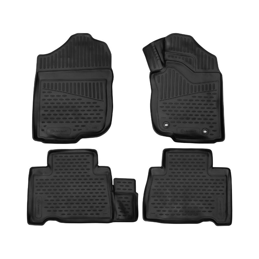 Коврики 3D в салон TOYOTA Harrier, 2013-&gt;, универсал, правый руль, 4шт. комплект, полиуретан, черный ELEMENT3D01840210K