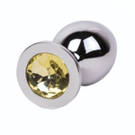 Большой стальной плаг с желтым кристаллом Sweet Lemon - 9,5 см. (Цвет: желтый)