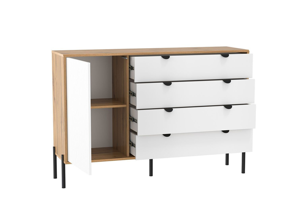 Комод 72.07 Кензо Дуб Вотан / Белый глянец снег