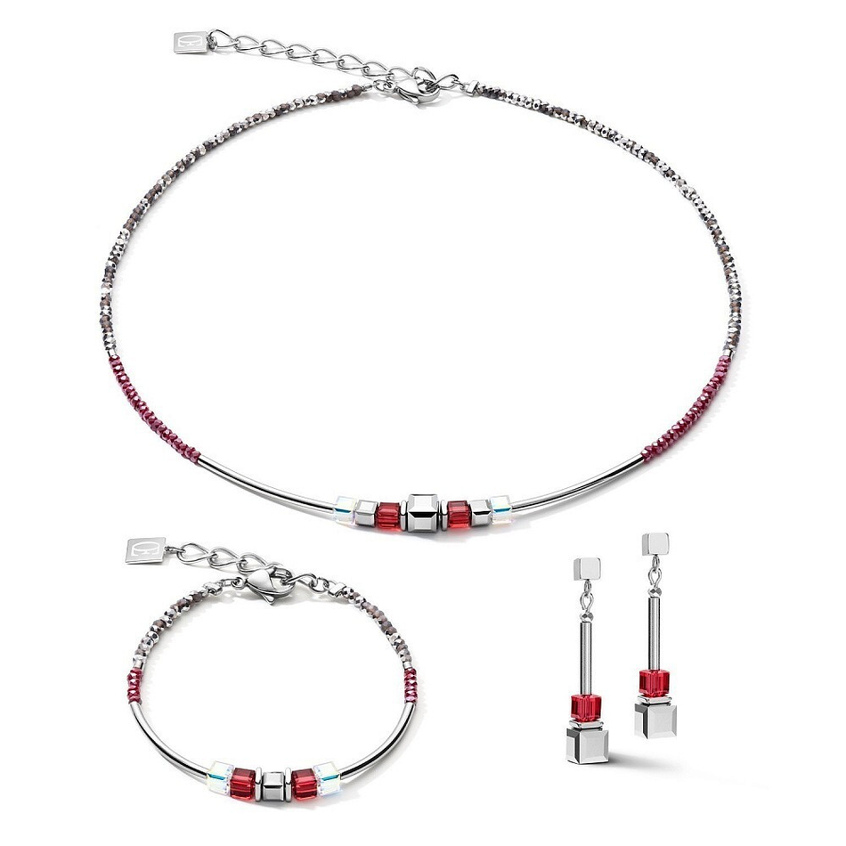 Серьги Coeur de Lion Frontline Silver-Red 5042/21-0300 цвет серебряный, красный