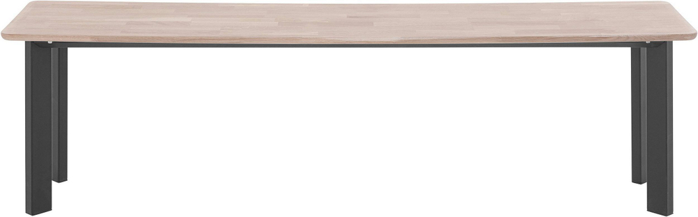 Скамейка в прихожую из массива дуба Виби 164х38 см на металлических ножках, деревянная скамья для кухни в стиле лофт