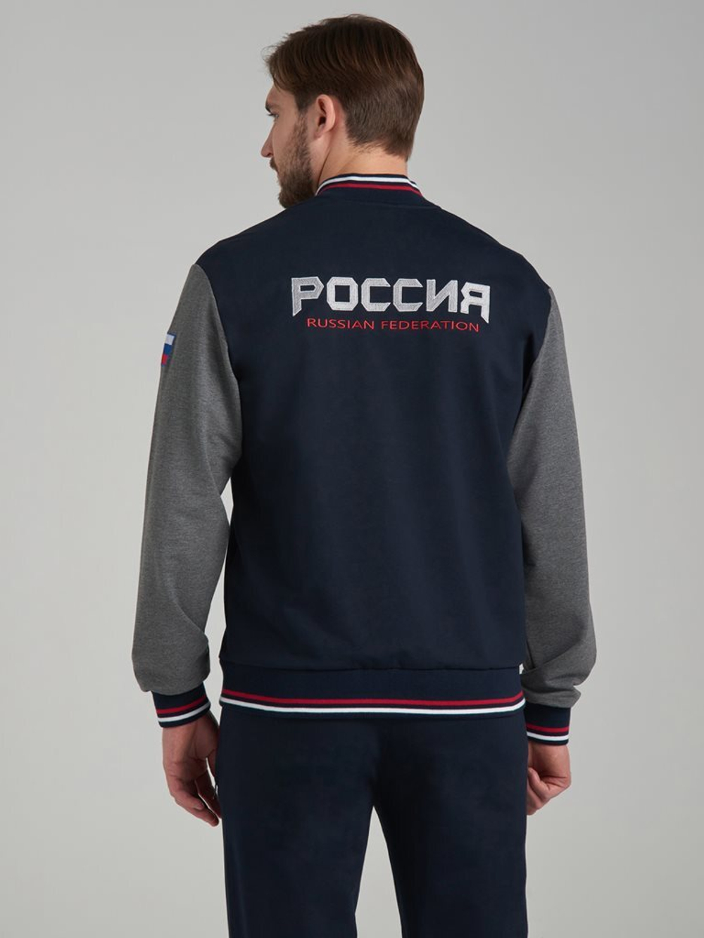 Спортивный костюм Россия 11M-RT-1751 серо-синий
