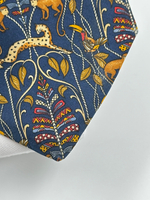 Галстук синий «Животные» Salvatore Ferragamo