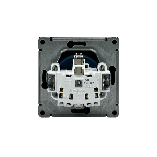 Розетка ArtGallery 16А с заземл. со шторками быстрозажим. клем. механизм аквамарин SE GAL001145S