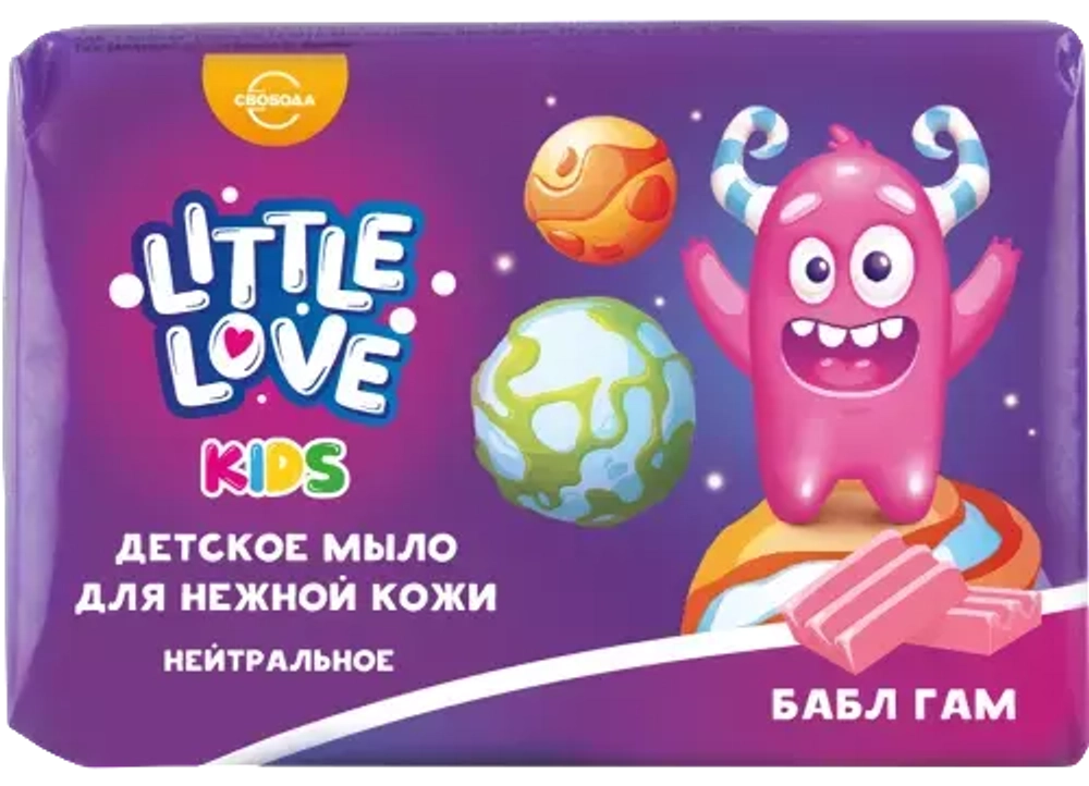 СВОБОДА Little Love Мыло кусковое Детское нежной кожи БАБЛ ГАМ 90гр*36