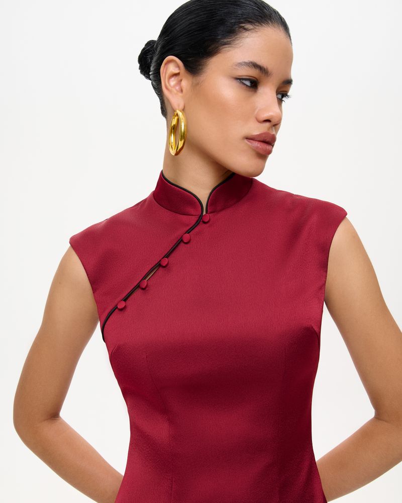 Платье мини из сатина