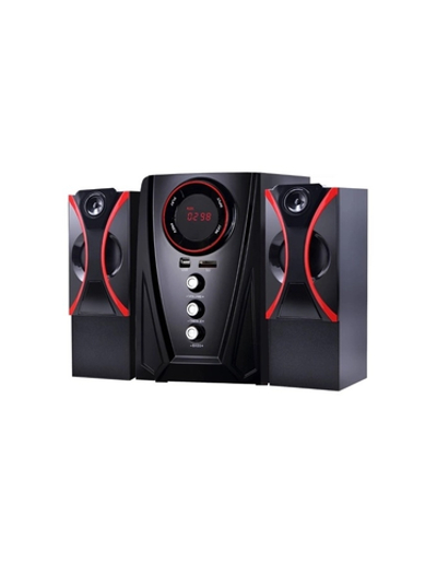 Ginzzu GM-407 2.1 с Bluetooth, выходная мощность 20Вт + 2х10Вт, аудиоплеер USB-flash, SD-card, FM-радио, пульт ДУ - 21 кнопка, стерео вход (2RCA), эквалайзер (обыч