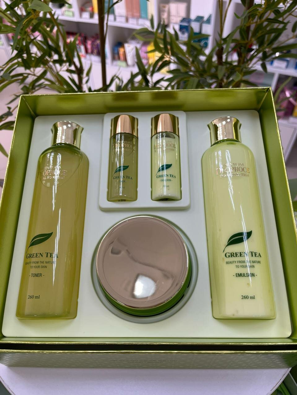 Набор Deoproce "Premium Green Tea", тонер/эмульсия/крем, для лица, 5 шт.