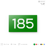 Номер на дверь 185, табличка на дверь для офиса, квартиры, кабинета, аудитории, склада, зеленая 120х70 мм, Айдентика Технолоджи